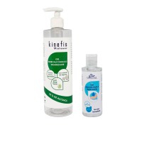 Pack gel hidroalcohólico higienizante perfumado Kinefis: Con aloe vera y extracto de algodón (500ml) y 70% alcohol de acción inmediata (100ml)